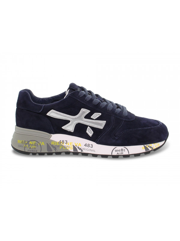 Sneakers Premiata MICK in camoscio e pelle blu scuro