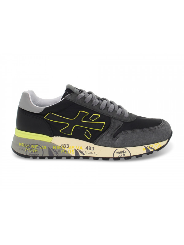 Sneakers Premiata MICK in camoscio e nylon grigio e nero