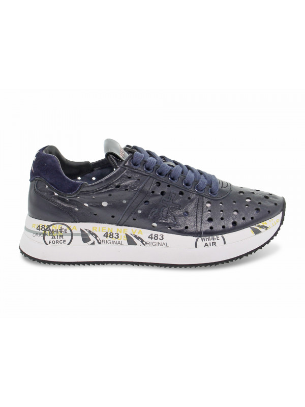 Sneakers Premiata CONNY in pelle e camoscio blu