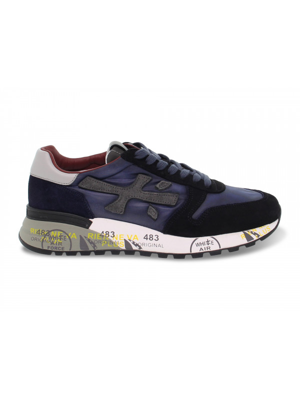 Sneakers Premiata MICK in camoscio e nylon blu scuro e blu