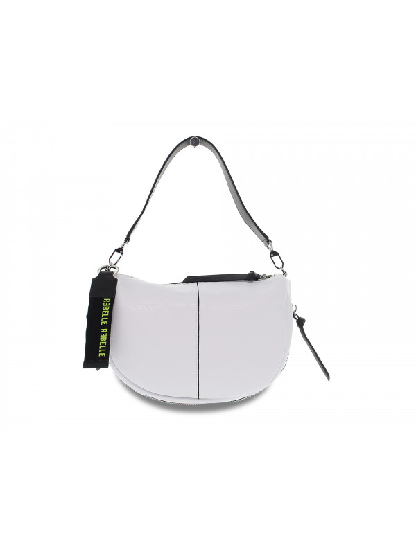 Borsa a tracolla Rebelle ALTHEA HOBO DOLLARO WHITE in pelle bianco