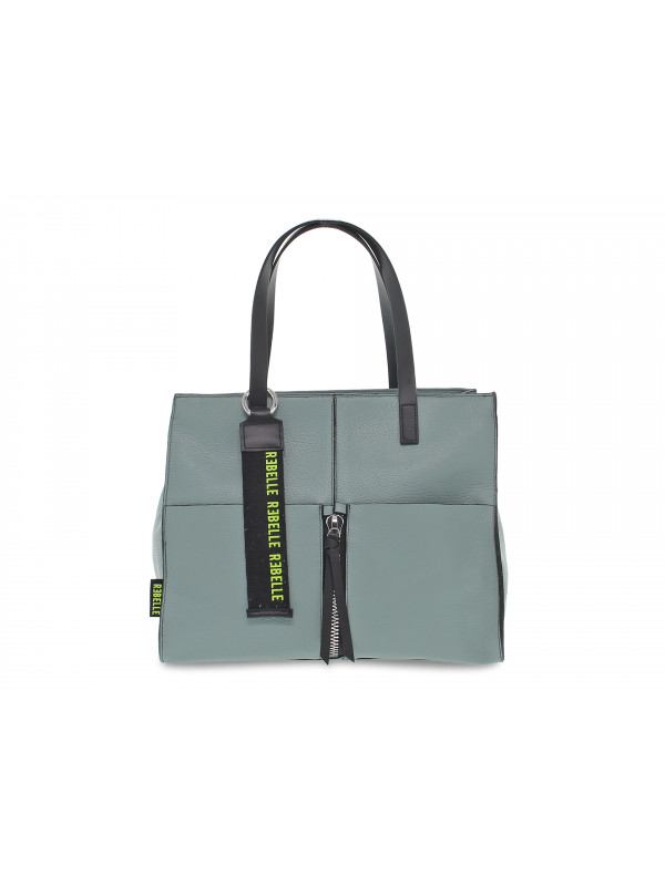 Shopping bag Rebelle ARIANNA SHOPPING DOLLARO SAUGE in pelle salvia