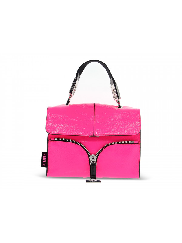 Borsa a tracolla Rebelle BONNIE MINI BAG URBAN NAPLAK LAMINATO FLUO in vernice e laminato fucsia fluo