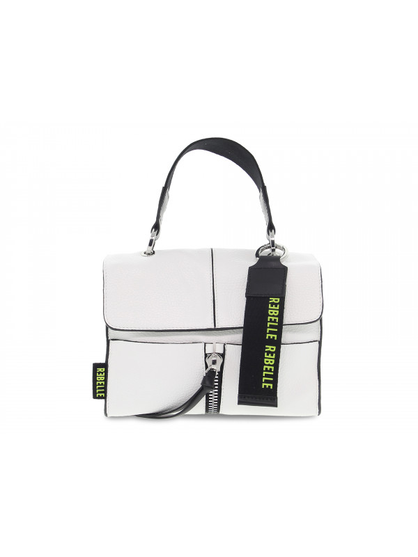 Borsa a tracolla Rebelle CHLOE MINI BAG DOLLARO WHITE in pelle bianco