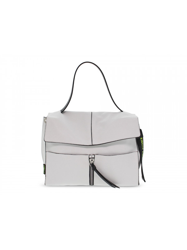 Borsa a tracolla Rebelle CLIO SATCHEL DOLLARO WHITE in pelle bianco