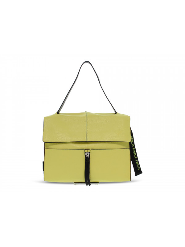 Borsa a tracolla Rebelle CLIO SATCHEL L DOLLARO in pelle lime