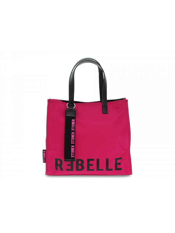 Shopping bag Rebelle ELECTRA NYLON MEDIA in nylon fuxia e nero