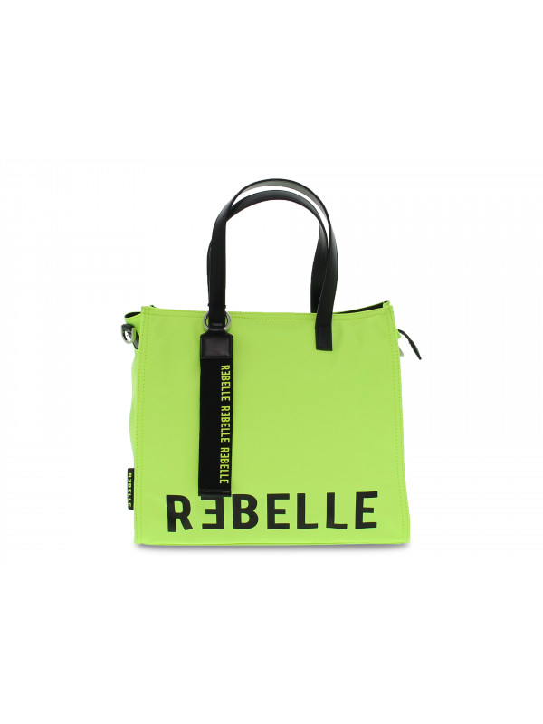 Shopping bag Rebelle ELECTRA NYLON MEDIA in nylon giallo fluo e nero