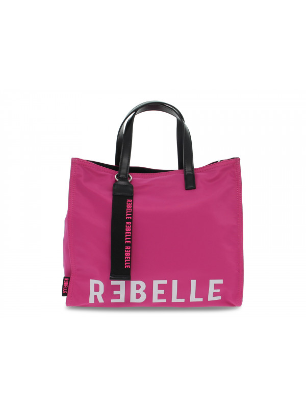 Shopping bag Rebelle ELECTRA SHOP M NYLON MAGENTA in nylon fucsia e bianco