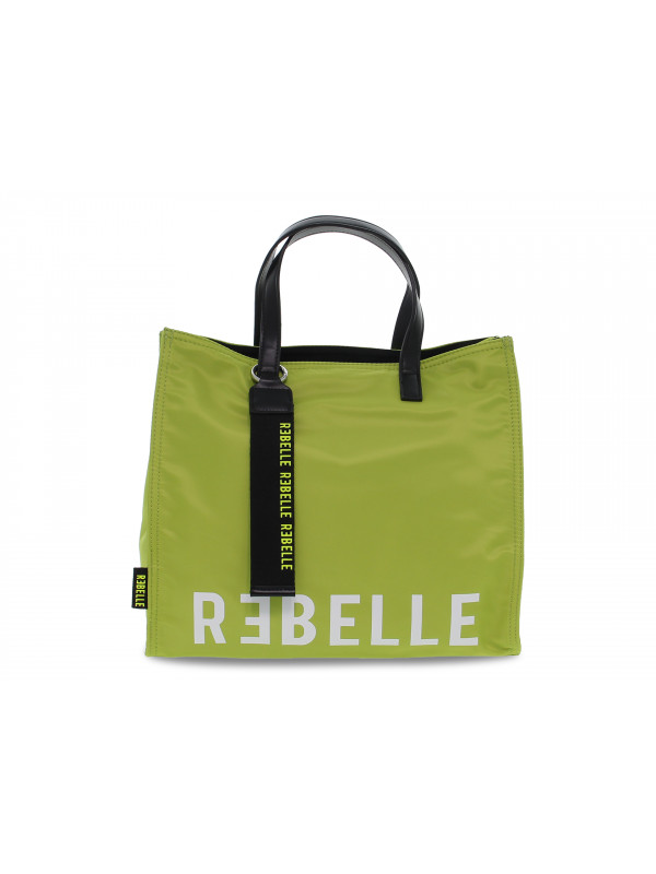 Shopping bag Rebelle ELECTRA SHOP M NYLON GRASS in nylon verde e bianco