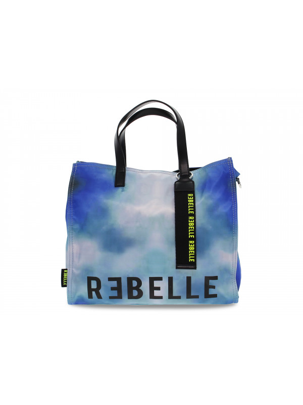 Shopping bag Rebelle ELECTRA SHOP M PRINTED NYLON THUNDERSTORM in nylon multicolore e azzurro