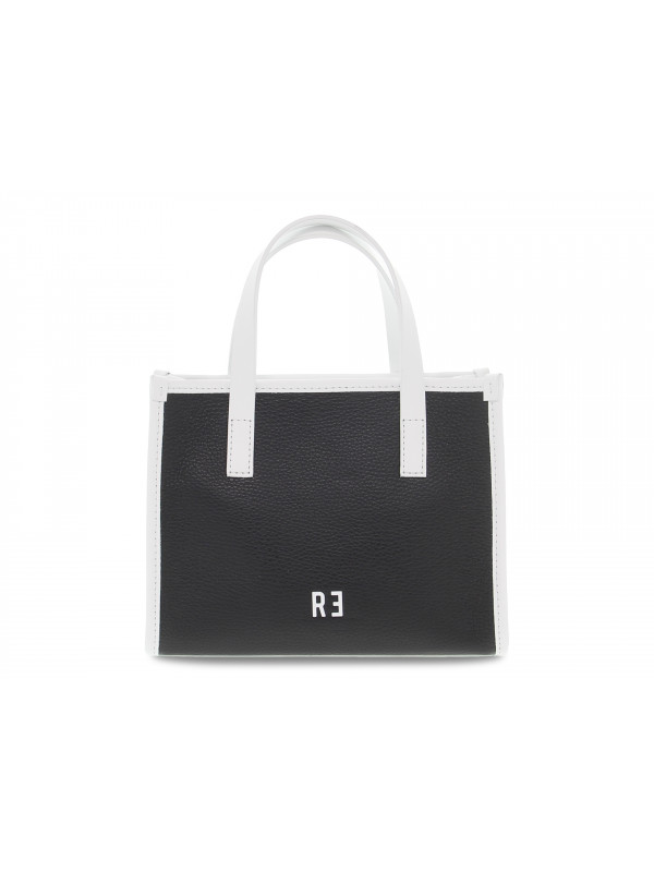 Shopping bag Rebelle VIRTUS SHOPPING S DOLLARO BLACK in pelle nero e bianco