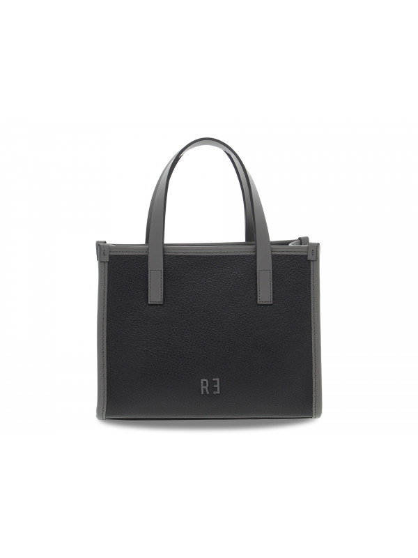 Shopping bag Rebelle VIRTUS SHOPPING S DOLLARO in pelle nero e grigio