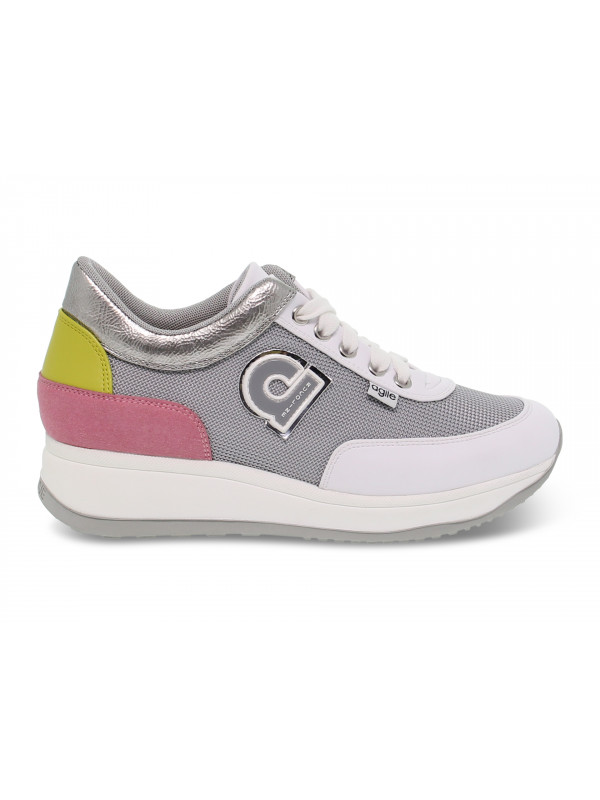 Sneakers Ruco Line AGILE AUDREY in pelle e tessuto multicolore e grigio