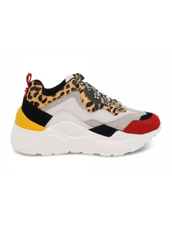 Sneakers Steve Madden ANTONIA LEOPARD in camoscio e tessuto leopardato e multicolore