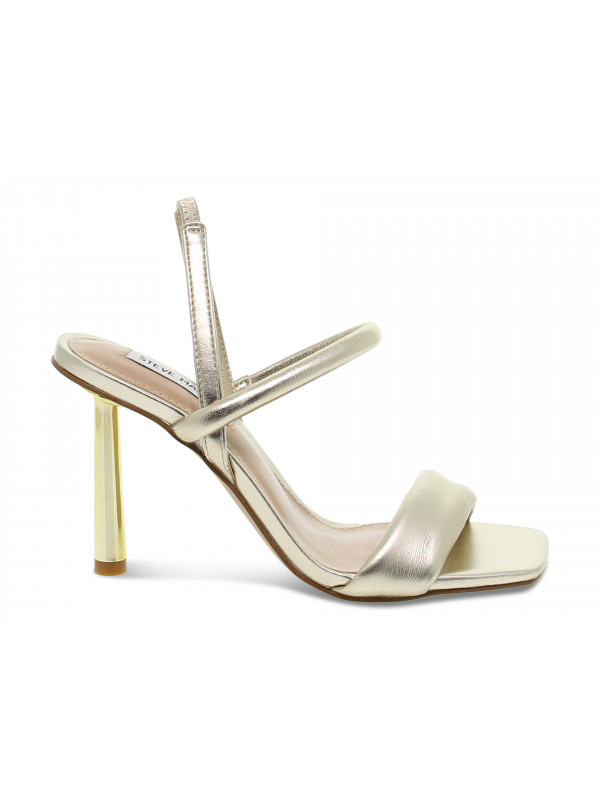 Sandalo con tacco Steve Madden EXQUISITE GOLD in laminato platino