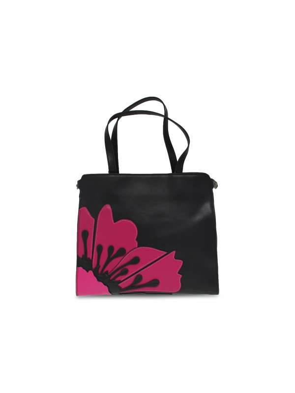 Shopping bag Tosca Blu CECILIA SHOPPING BAG in pelle nero e fuxia