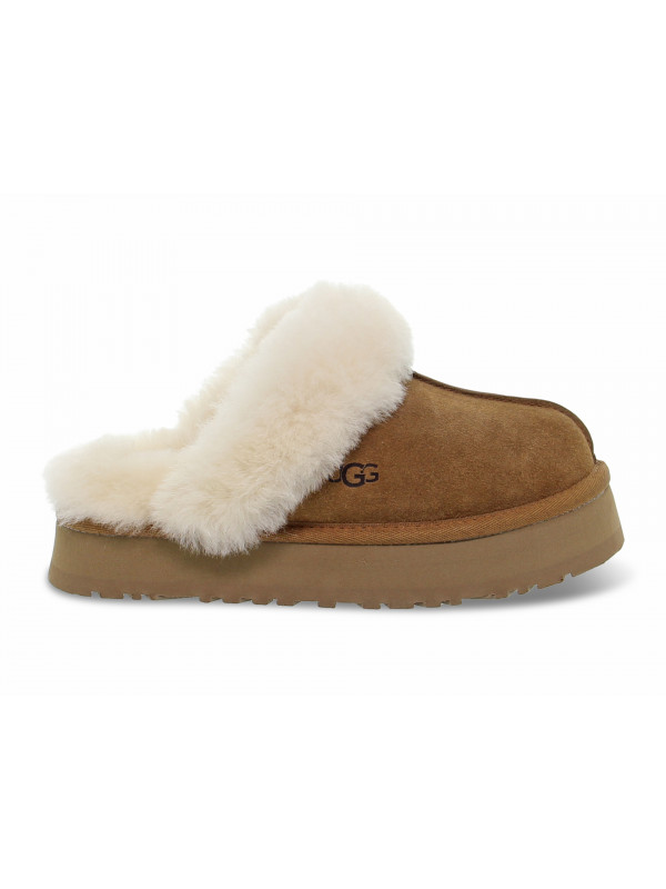 Sandalo UGG Australia DISQUETTE CHESTNUT in camoscio beige