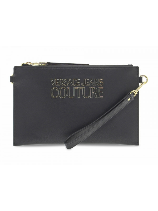 Pochette Versace Jeans Couture JEANS COUTURE RANGE L SKETCH 9 in saffiano nero e oro