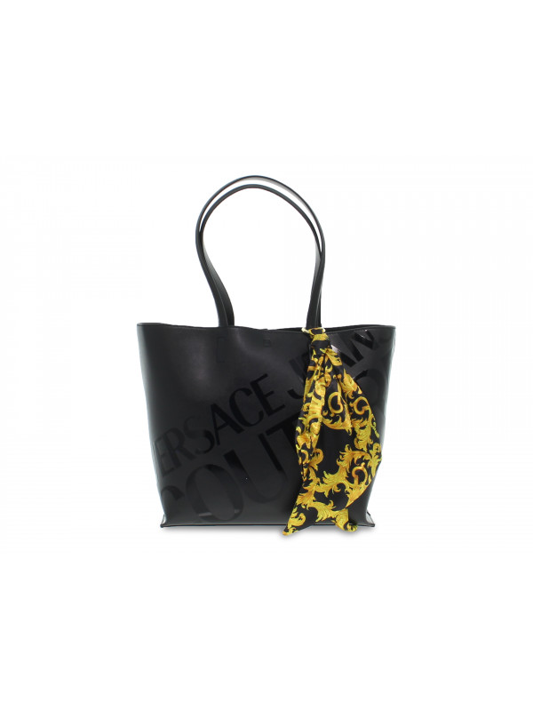 Shopping bag Versace Jeans Couture JEANS COUTURE LINEA A DIS 1 3D PRINT in nappa e vernice nero