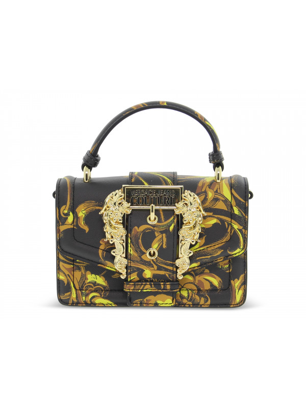 Borsa a mano Versace Jeans Couture JEANS COUTURE RANGE F SKETCH 6 BAGS BAROQUE BUCKLE in saffiano nero e multicolore