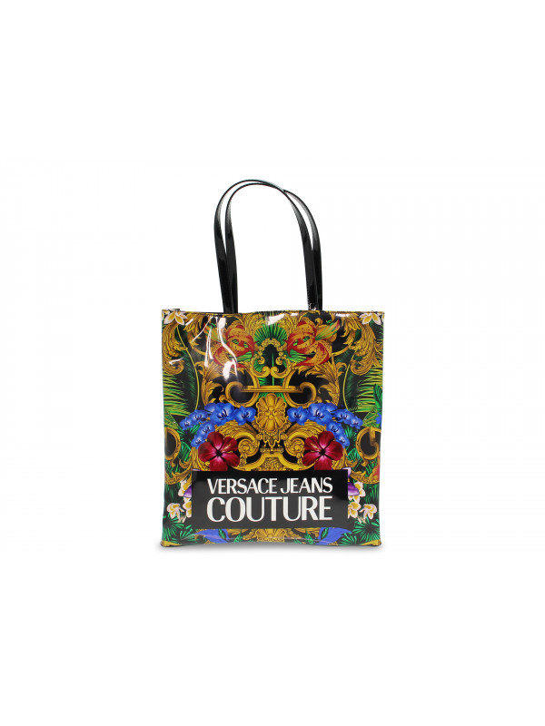 Shopping bag Versace Jeans Couture JEANS COUTURE VERNICE STAMPA in vernice multicolore e nero