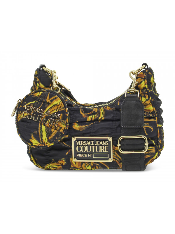 Borsa a tracolla Versace Jeans Couture JEANS COUTURE RANGE X SKETCH 3 BAGS PRINTED CRUNCHY in nylon nero e giallo