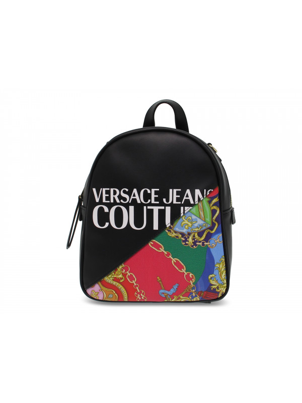 Zaino Versace Jeans Couture JEANS COUTURE LINEA G DIS 11 MACROLOGO in nappa e saffiano multicolore e nero