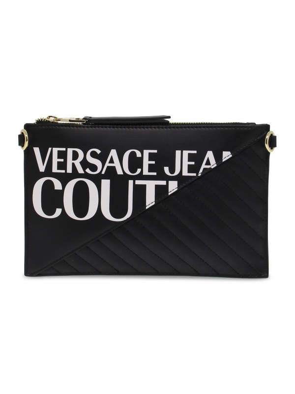 Borsa a tracolla Versace Jeans Couture JEANS COUTURE LINEAG DIS 8 MACROLOGO in nappa nero e bianco