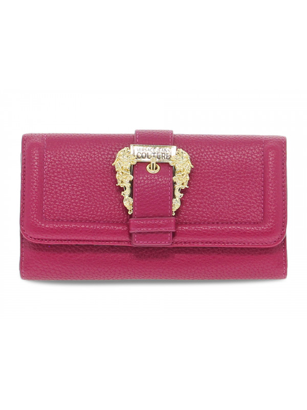 Pochette Versace Jeans Couture JEANS COUTURE RANGE F SKETCH WALLET GRAINY BUCKLE in saffiano rubino