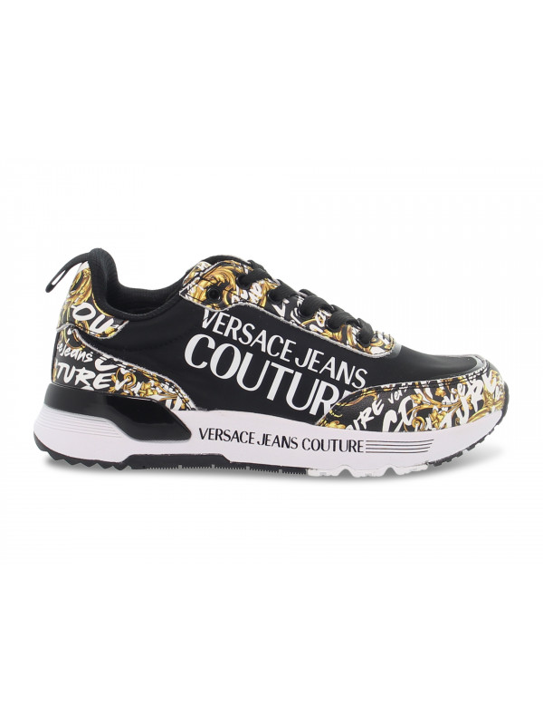 Sneakers Versace Jeans Couture JEANS COUTURE DYNAMIC PRINTED in nylon e stampato nero e giallo