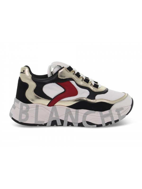 Sneakers Voile Blanche CLUB107 in pelle e nylon bianco e nero