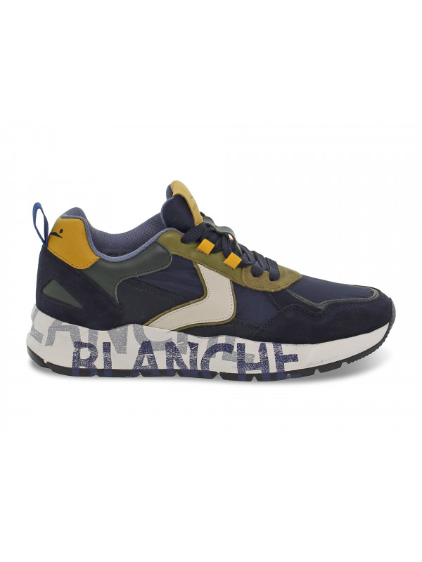 Sneakers Voile Blanche CLUB16 in camoscio e nylon blu e verde