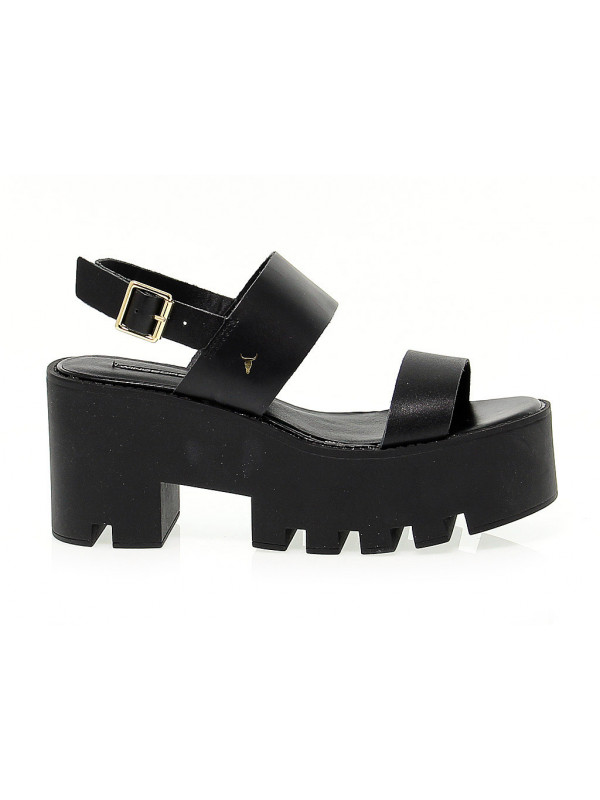 Sandalo con tacco Windsor Smith BUFFY-BLK in pelle - Guidi Calzature -  Nuova Collezione Autunno Inverno 2020 - Guidi Calzature