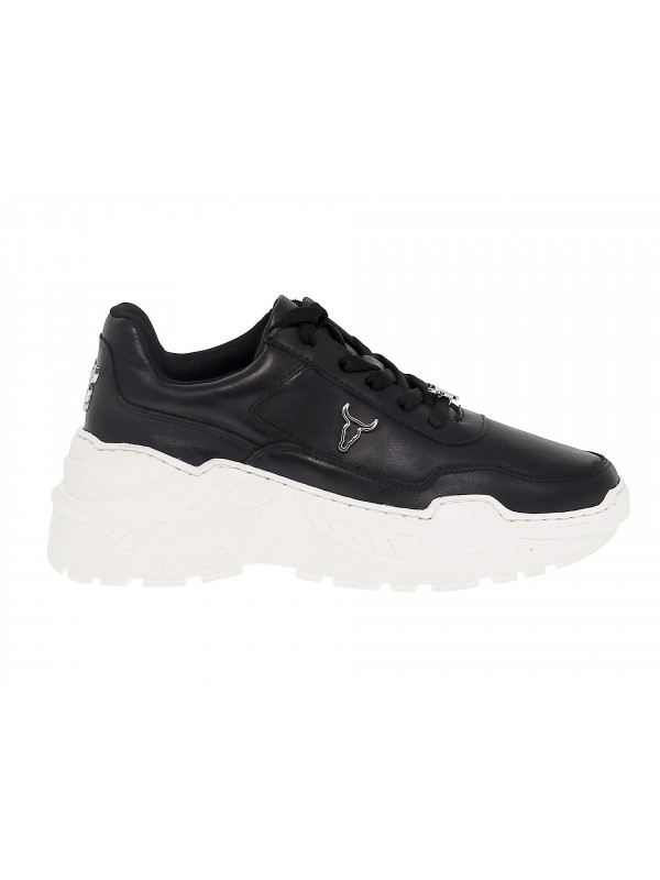 Sneakers Windsor Smith CARTE BRAVE BLACK WHITE in pelle nero