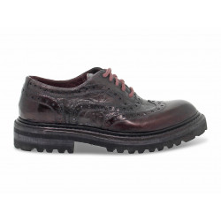 Scarpa bassa Artisti e Artigiani DERBY STILE INGLESE in pelle bordeaux e grigio