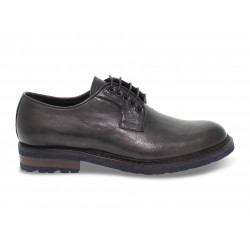 Stringata Artisti e Artigiani STILE INGLESE in pelle grigio e nero Uomo Stringata