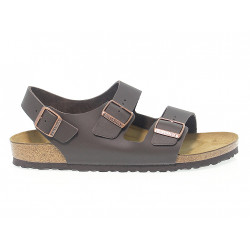 Sandalo Birkenstock MILANO in pelle marrone scuro