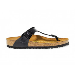 Sandalo basso Birkenstock GIZEH in birkoflor e vernice nero