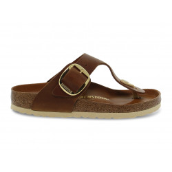 Sandalo basso Birkenstock GIZEH BIG BUCKLE in pelle cuoio