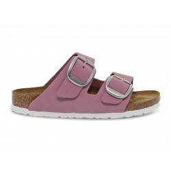 Sandalo basso Birkenstock ARIZONA BIG BUCKLE in nabuk rosa