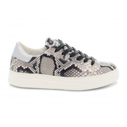 Sneakers Crime London LOW TOP CLASSIC in stampato e laminato roccia e argento