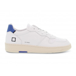 Sneakers D.A.T.E. COURT MONO WHITE-BLUE in pelle bianco e blu