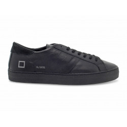 Sneakers D.A.T.E. HILL LOW VINTAGE CALF TOTAL-BLACK in pelle nero e nero