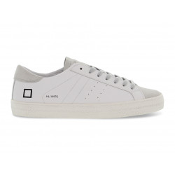 Sneakers D.A.T.E. HILL LOW VINTAGE CALF WHITE in pelle e camoscio bianco