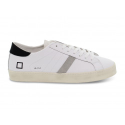 Sneakers D.A.T.E. HILL LOW CALF in pelle e camoscio bianco e nero