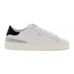 Sneakers D.A.T.E. SONICA CALF WHITE-BLACK in pelle e camoscio bianco e nero