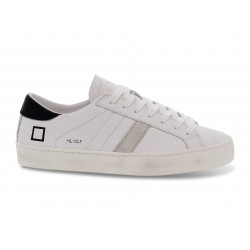 Sneakers D.A.T.E. HILL LOW CALF in pelle e camoscio bianco e nero Donna Sneakers