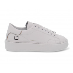 Sneakers D.A.T.E. SFERA CALF in pelle bianco e argento