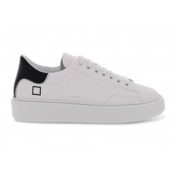 Sneakers D.A.T.E. SFERA PATENT in pelle e vernice bianco e nero